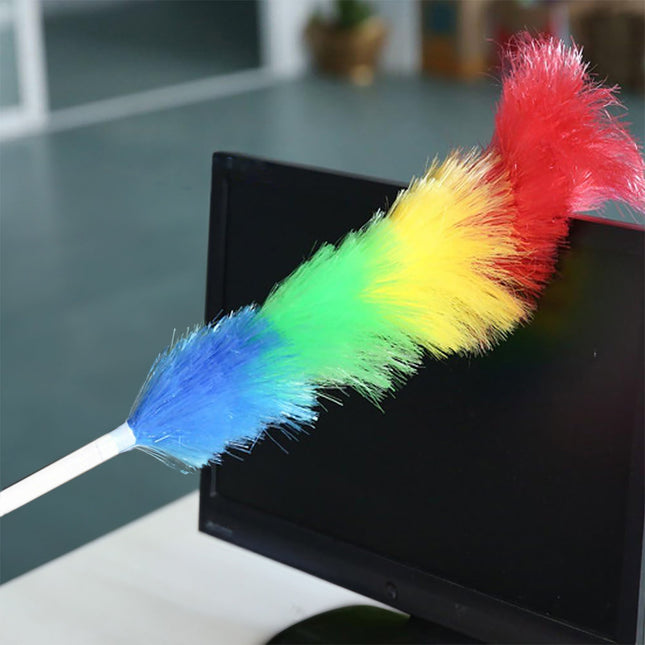 Wasbare Telescopische Stoffer -Stofdoek - Telescopische - Borstel - 79-106,5 cm - Regenboog
