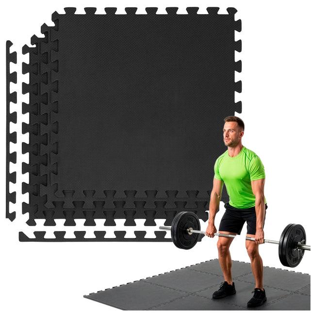 Puzzelmat | Fitness Vloer | Fitnessmat | Fitnesstegels | 60 x 60 cm | Set van 4 | EVA-schuim
