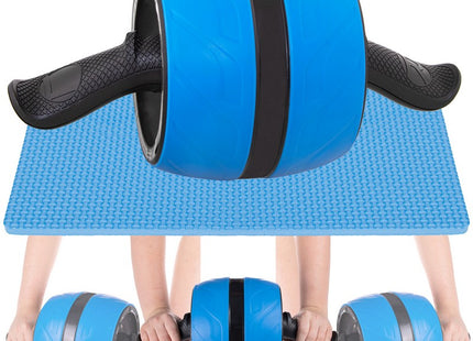 Buikspierwiel | Inclusief Kniemat | Blauw/Zwart