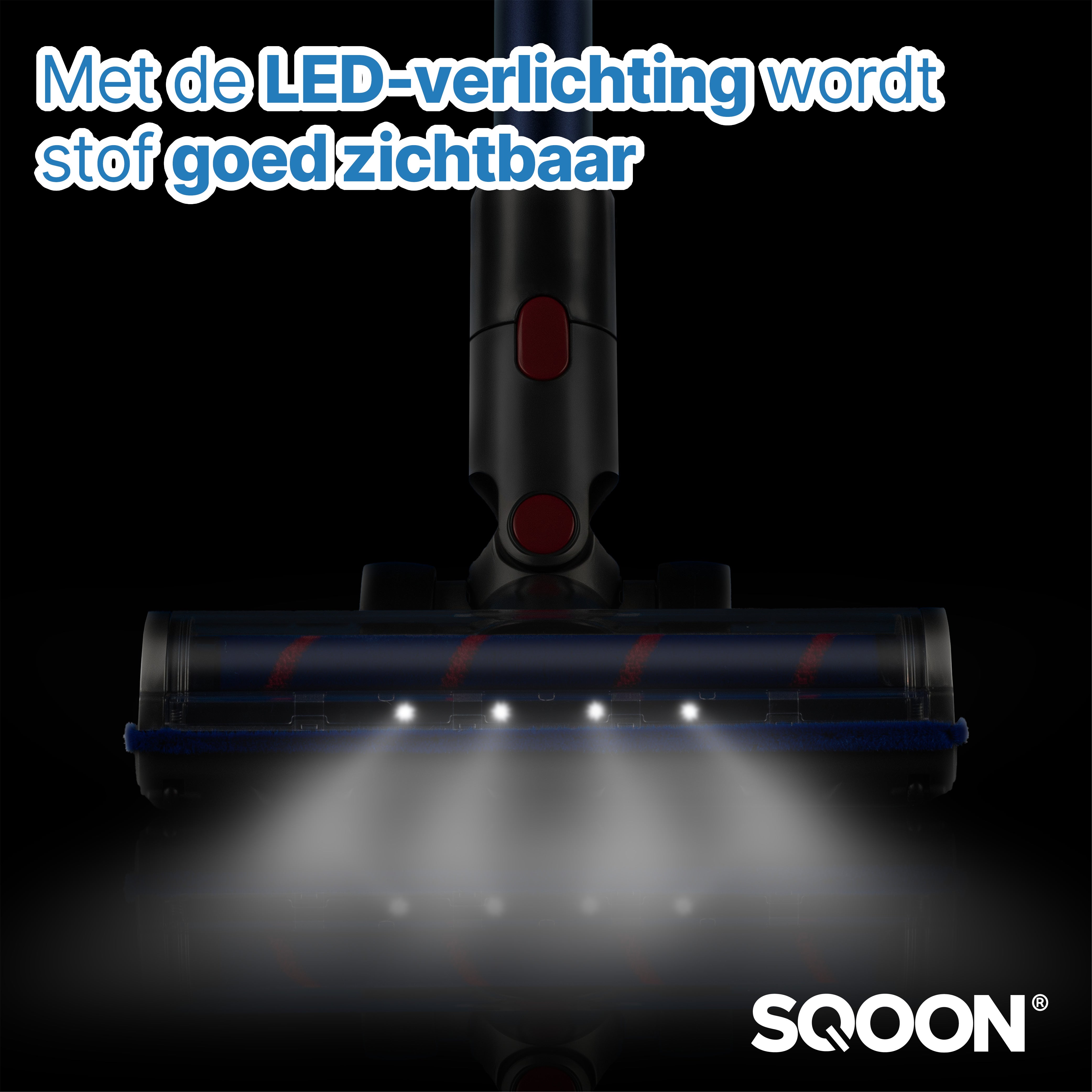 SQOON Stofzuiger Mondstuk Geschikt voor Dyson Stofzuiger V7 / V8 / V10 / V11 en v15 Series - Zuigmond voor Dyson Steelstofzuiger - LED Licht