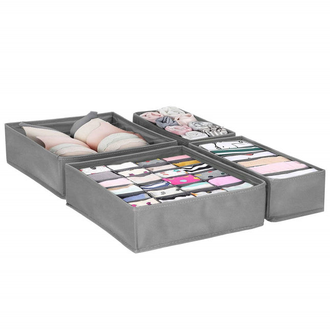 Lade Organizer Kast en Badkamer | 4 Stuks | Verschillende Afmetingen | Grijs