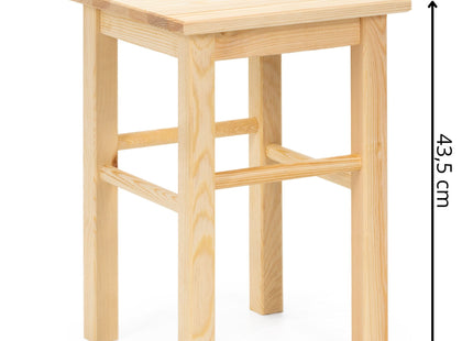 Kruk - Bijzet Krukje - Grenenhout - Lichtbruin - 120 Kg - 43,5 Cm