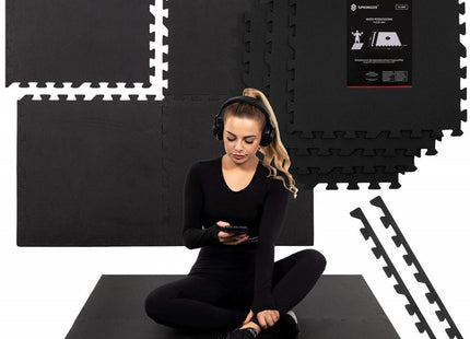 Puzzelmat | Fitness Vloer | Fitnessmat | Fitnesstegels | 60 x 60 cm | Set van 4