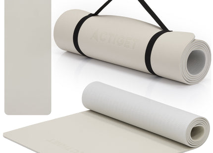 Actiget® Yogamat - Extra Dik - Inclusief Draagriem - 183 x 61 x 0.6 CM - Beige - TPE