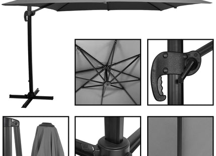 Parasol | Parasols | Kantelbaar | Met Ventilatie | Grafiet | 290 x 290 cm