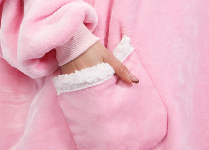 Hoodie Deken | Deken Met Mouwen | One Size | Roze
