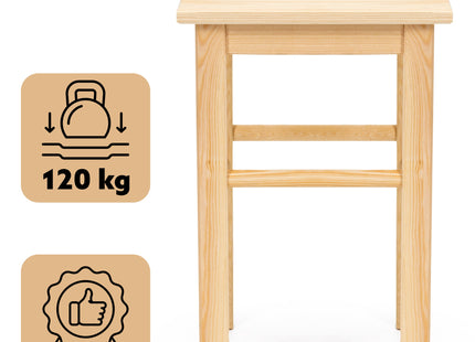 Kruk - Bijzet Krukje - Grenenhout - Lichtbruin - 120 Kg - 43,5 Cm
