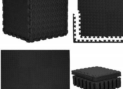 Speelmat | Speelmat Foam | Puzzelmat | 12 Puzzelstukken | 90 x 118 cm | Zwart
