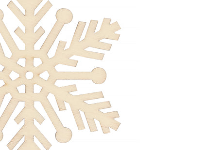 Kerstversiering | Kerstdecoratie voor binnen | Kersthanger | Sneeuwvlok | Hout | 6 Stuks | 7 cm