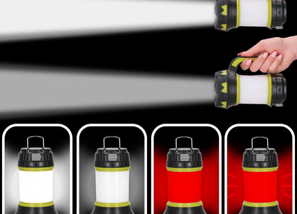 Zaklamp  - Multifunctioneel - Led - Powerbank - 6 Functies - Wit/Zwart