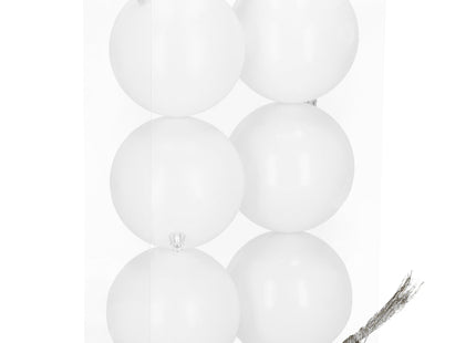 Kerstballen | 6 Stuks | 10 cm | Wit
