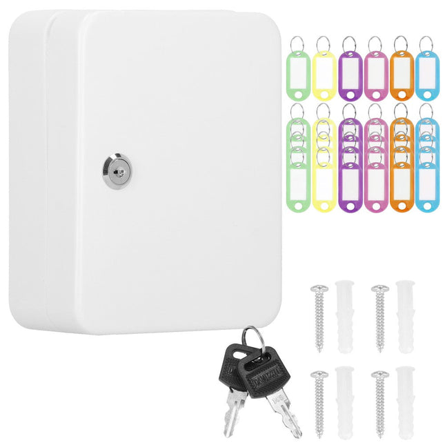 Sleutelkluis | Sleutelkast | Sleutelbox | 48 Haken | 25 x 20 x 7.5 cm | Wit