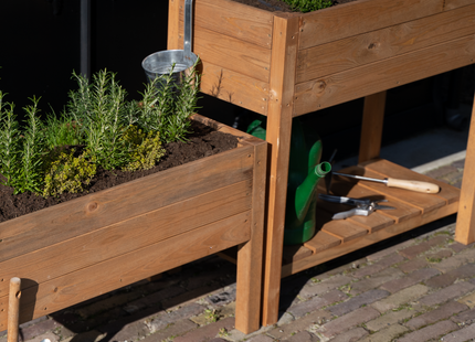 Kweekbak - Plantenbak - Moestuin - Planten - Hout - Geïmpregneerd - Rechthoekig - Bruin- 40 x 80 x 78 Cm