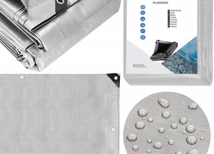 Afdekzeil | Dekzeil | Zeildoek | Waterdicht | PVC | 8 x 6 m | 270 g/m2 | Grijs/Zwart