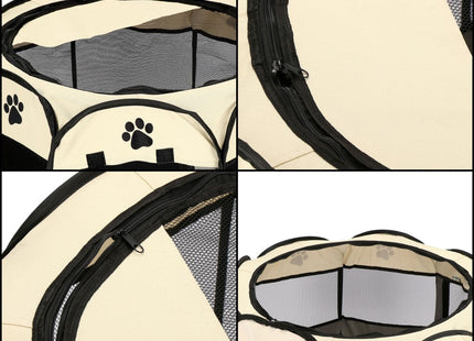 Puppyren | Hondenren | Opvouwbare Dierenren | 114 cm | Grijs/Zwart/Beige