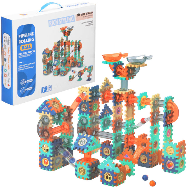 Constructiespeelgoed - Bouwspeelgoed - Bouw- en montageblokken voor kinderen - Ballenbakbaan - Meerkleurig - 246 Stuks