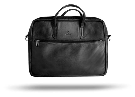 Leren Aktetas - Laptoptas - 15,6 inch - Zwart - 43 x 35 x 4,5 CM