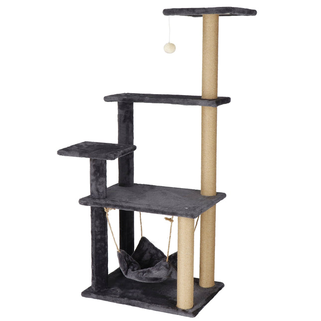 Krabpaal - 6 Etages - Voor Katten - Toren - Meubelbescherming - 52 x 37 x 121 cm - Grijs