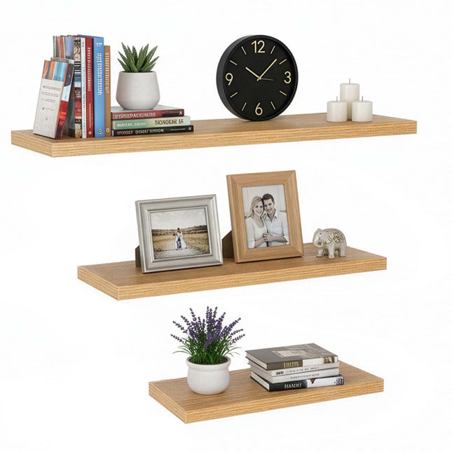 Wandplank - Boekenplank - Ophangbaar - 3 Delig - Metaal - 3 Kg