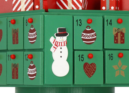 Adventskalender | 24 lades | Hout | Kerstboom