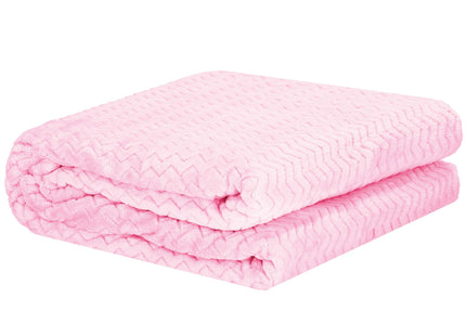 Plaid | Sprei | Bankdeken | Deken | 130 x 180 cm | Pluche | Roze