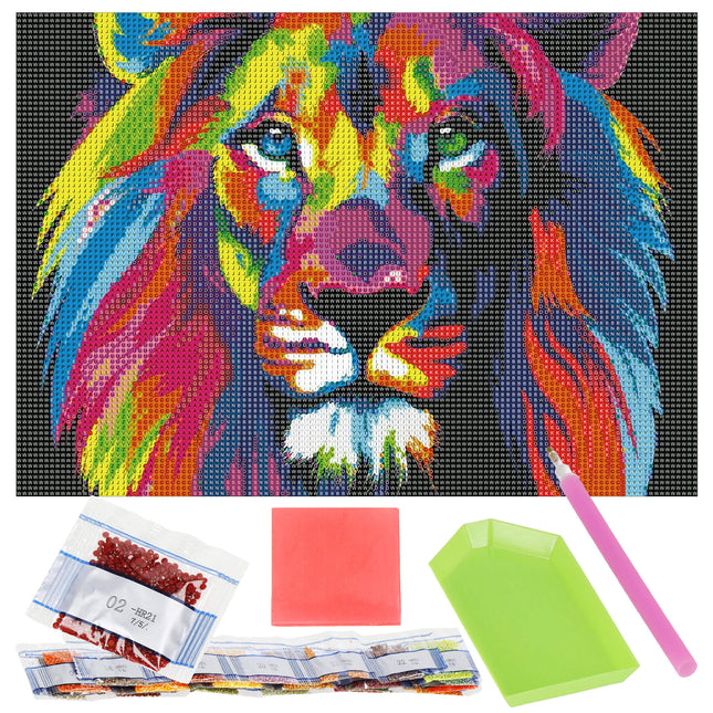 Diamond Painting - Volwassenen - Leeuw - 40 x 30 cm