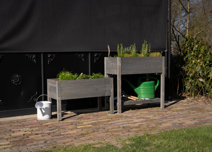 Kweekbak - Plantenbak - Moestuin - Planten - Hout - Geïmpregneerd - Rechthoekig - Grijs - 80 x 40 x 50 Cm