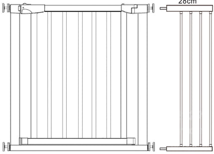 Traphekje | 75 - 110 cm | Traphek | Veiligheidshekje | Metaal | Hout | Zwart/Bruin