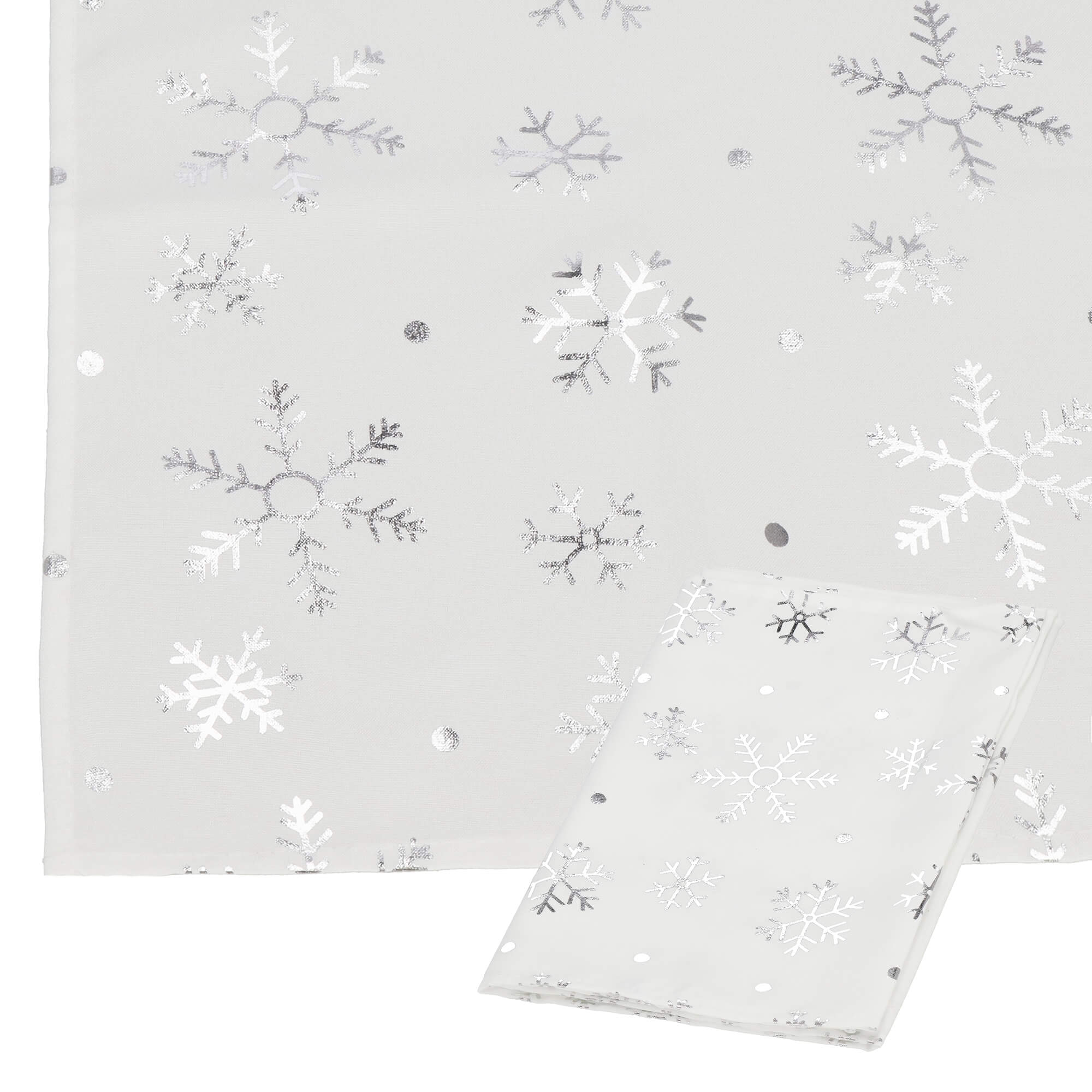 Tafelkleed -Kerst - Sneeuwvlokken- Wit - Polyester - 220 x140 CM