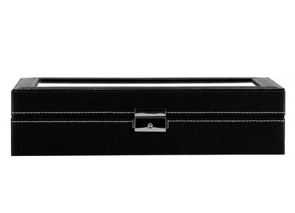 Horlogedoos - Brillendoos - Horlogebox - Opbergdoos - Zwart - Creme - 6 Horloges - 3 Brillen