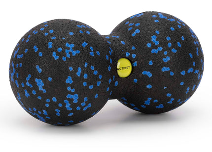 Massage Bal | Triggerpoint Bal | Peanut Ball | Lacrosse Bal | Massage | Blauw/Zwart | 16 cm