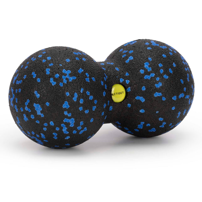 Massage Bal | Triggerpoint Bal | Peanut Ball | Lacrosse Bal | Massage | Blauw/Zwart | 16 cm