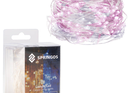 Draadverlichting Kerstboomverlichting - 100 LED - Microdraden - 9.9 M - Koel Wit/ Roze
