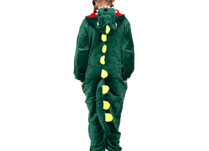 Onesie Draak | Kinderen | Maat 120/130 | Groen