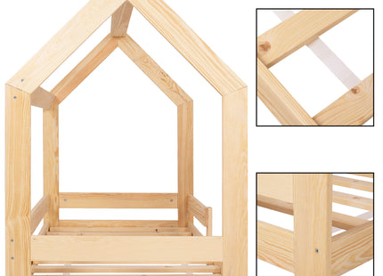 Kinderbed - Veiligheid - Hout - Lichtbruin - 164 X 87cm