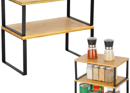 Opberg Planken - Keukenplanken Aanrecht- Kruidenorganizers - 2 Tafelplanken - Bamboe