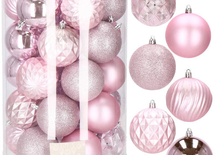 Kerstballen | 30 Stuks | 8 cm | Roze