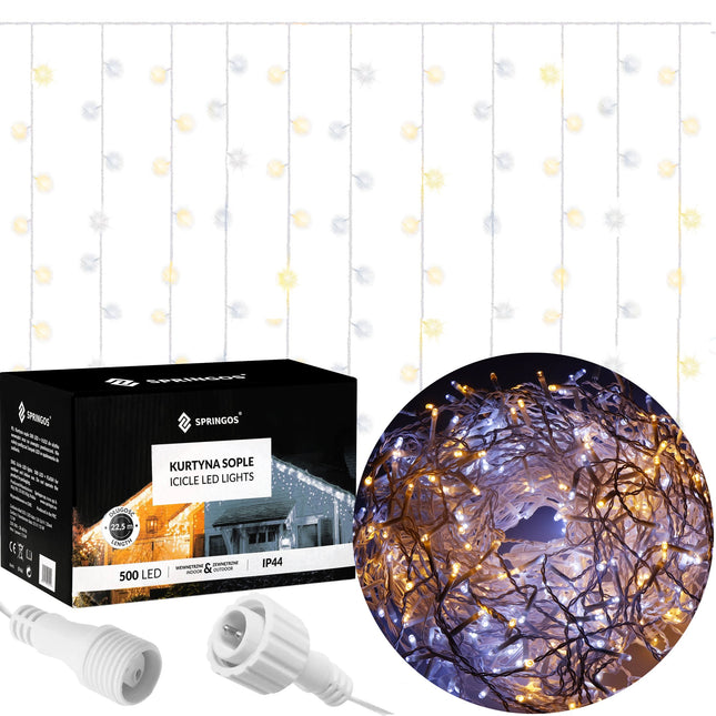 IJspegel Verlichting | 20 m + 2.5 m Snoer | 300 LED | Warm Wit | Koel Wit| Koppelbaar | Flits