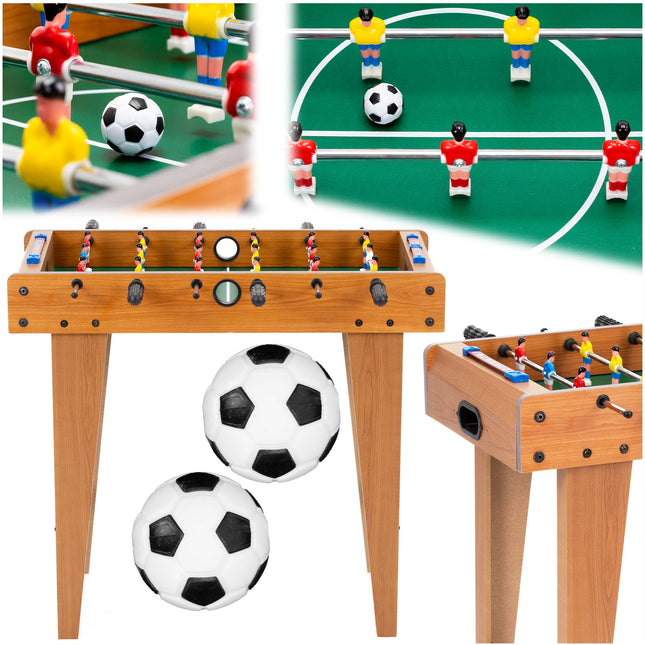 Voetbaltafel - Tafelvoetbal - Tafelvoetbalspel - 2 Ballen - Scoreteller - Hout - 69x61x35 cm -