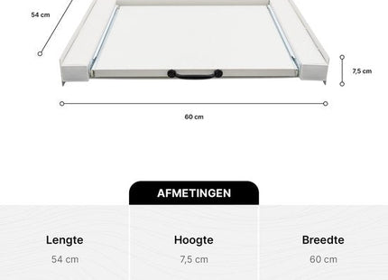 Muntel® Tussenstuk Wasmachine Droger - Stapelkit Wasmachine Droger - Universeel - Uitschuifbare werkblad - Wit