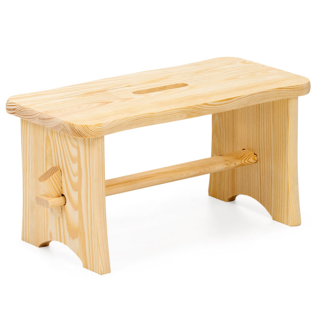 Kruk - Bijzet Krukje - Grenenhout - Lichtbruin - Rond - 120 Kg - 40 x 20 x 20 cm