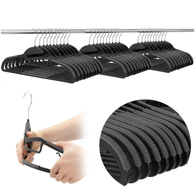 Kledinghangers | Kledinghanger | 30 Stuks | Anti-slip | Zwart