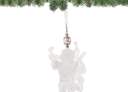 Kersthanger | Engel | Kerstboomhanger | Wit | Glitters | Kunststof |13 cm
