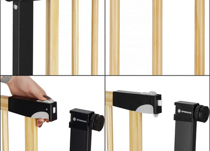 Traphekje | 75 - 110 cm | Traphek | Veiligheidshekje | Metaal | Hout | Zwart/Bruin
