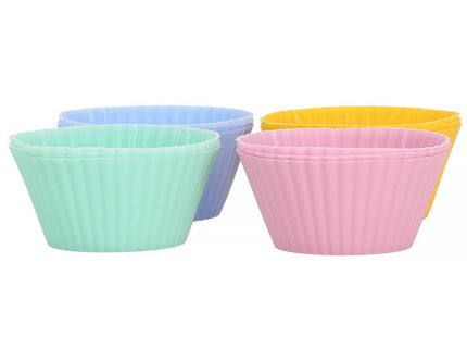 Cupcake Vormpjes | Siliconen Bakvormen | 12 Stuks | Multicolor