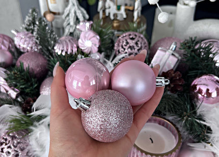 Kerstballen | 30 Stuks | 3 cm | Roze Tinten