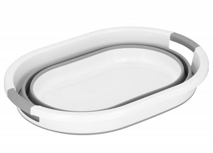 Wasmand | Opvouwbare Wasmand | Ovaal | 24L | Grijs/Wit