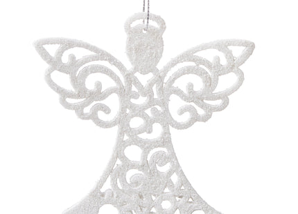 Kersthanger | Engel | Kerstboomhanger | Wit | Glitters | Kunststof | 10 cm | 3 Stuks