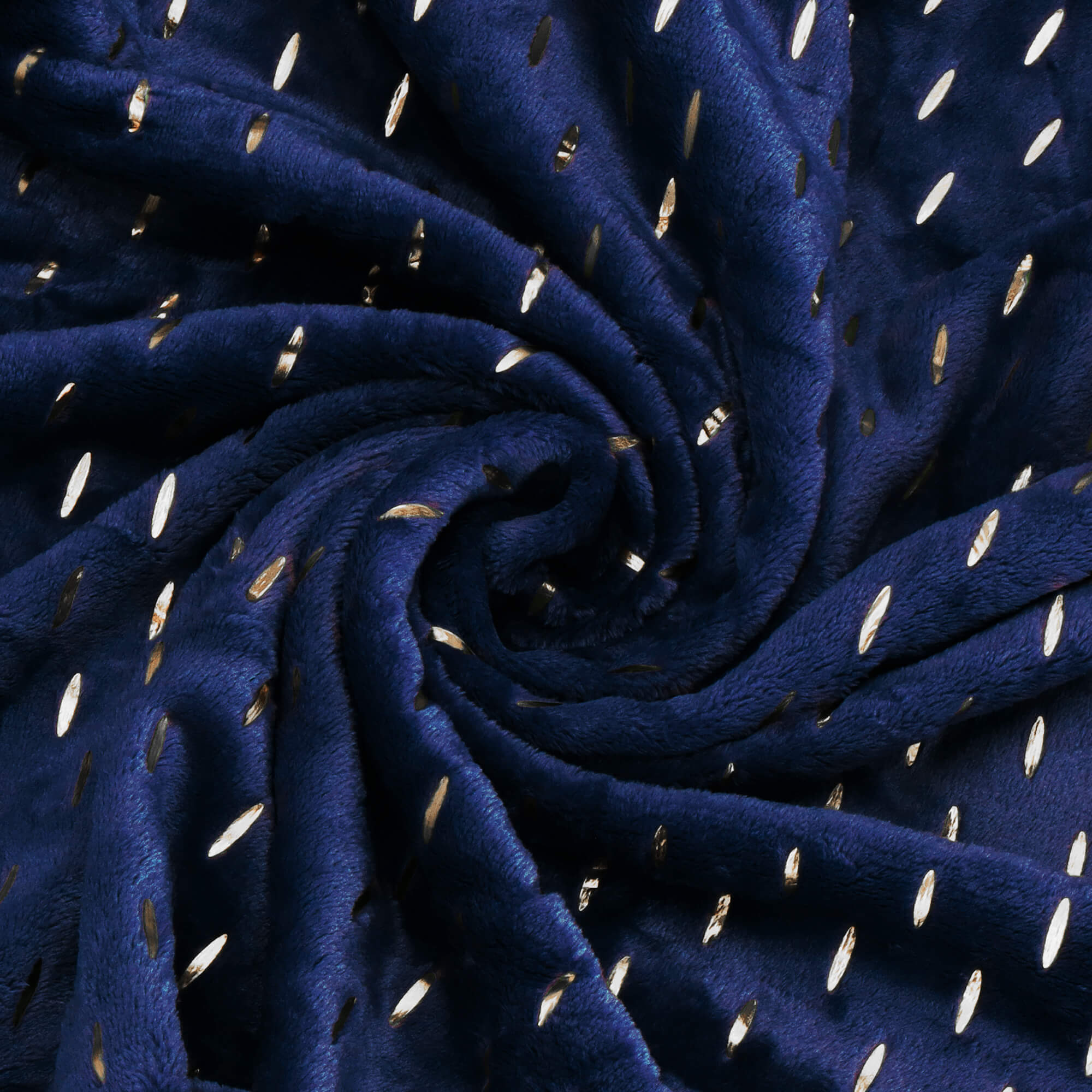 Plaid | Sprei | Deken | 200 x 150 cm | Pluche | Blauw/ Goud