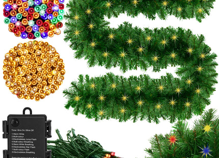 Kerstslinger | 2,7 m | Lichtgevend | Multicolor | Warm Wit | 50 Led